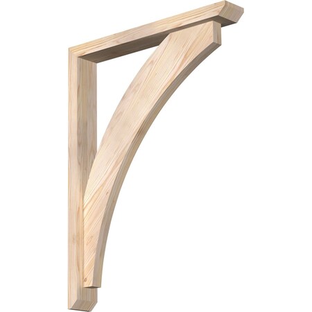 Ekena Millwork Thorton Slat Smooth Bracket w/ Offset Brace, Douglas Fir, 3 1/2"W x 24"D x 32"H BKT0402X24X32THR06SDF